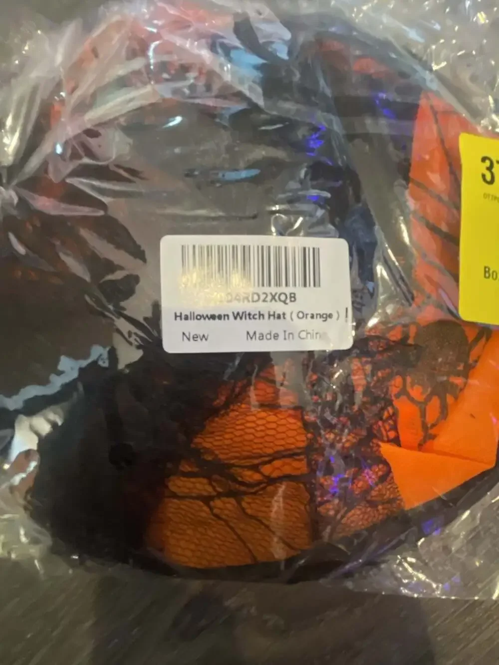 Halloween Witch Hat Orange Spider Web Lace Costume Accessory